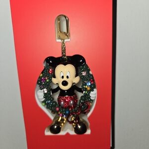 NEW Disney BaubleBar Mickey Mouse Christmas Wreath Bag Charm
